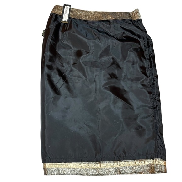 Worthington Gold Pebble Metallic Shimmer Pencil Holiday Celebration Classy Skirt - Picture 5 of 15